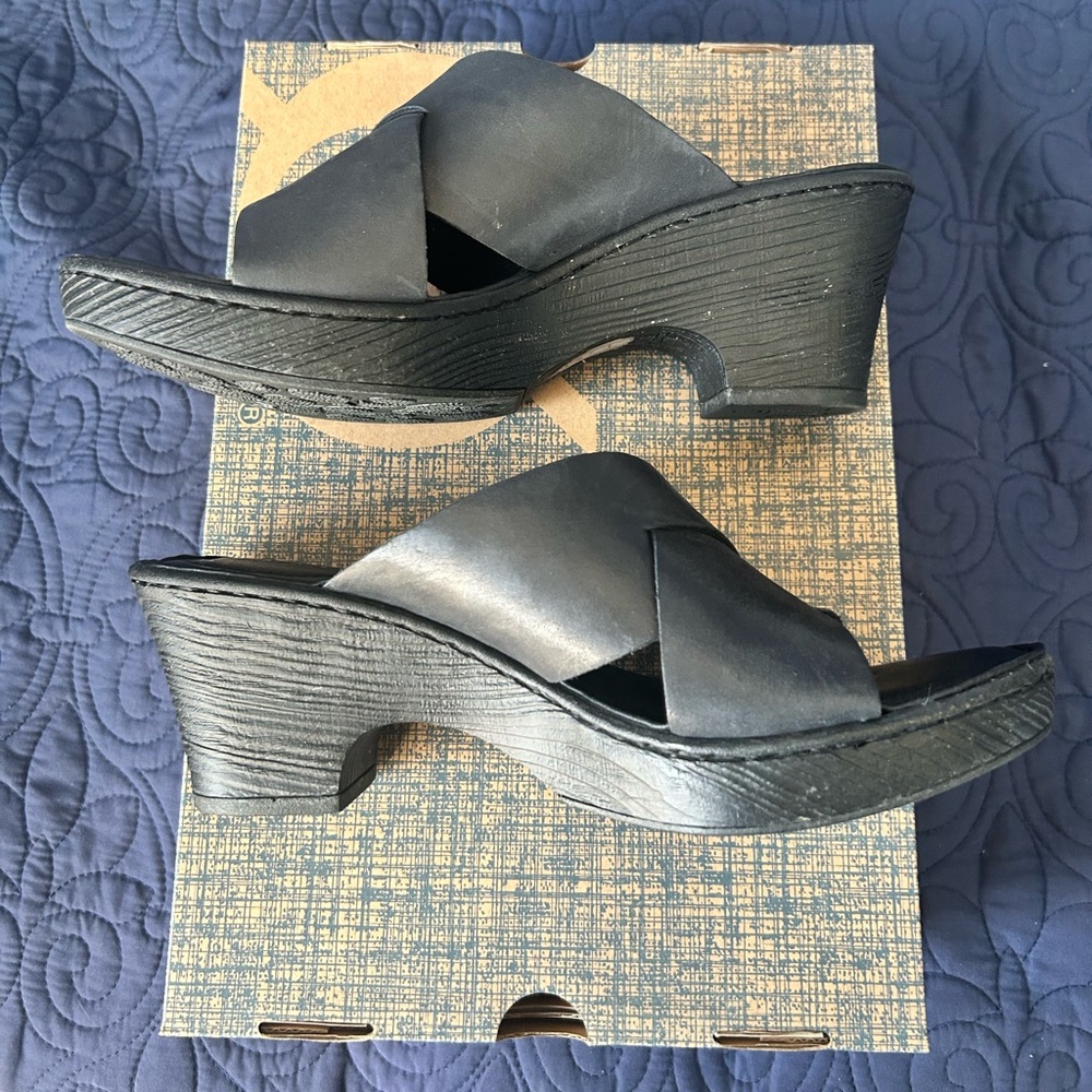 Born Coney Leather Wedge Sandals